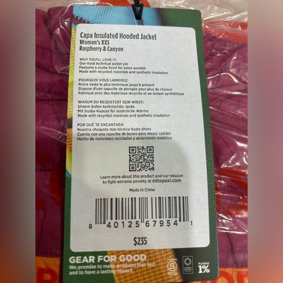 Cotopaxi Women’s XXS Capa Hooded Insulated Puffer Jacket NWT Raspberry Canyon - Picture 6 of 8